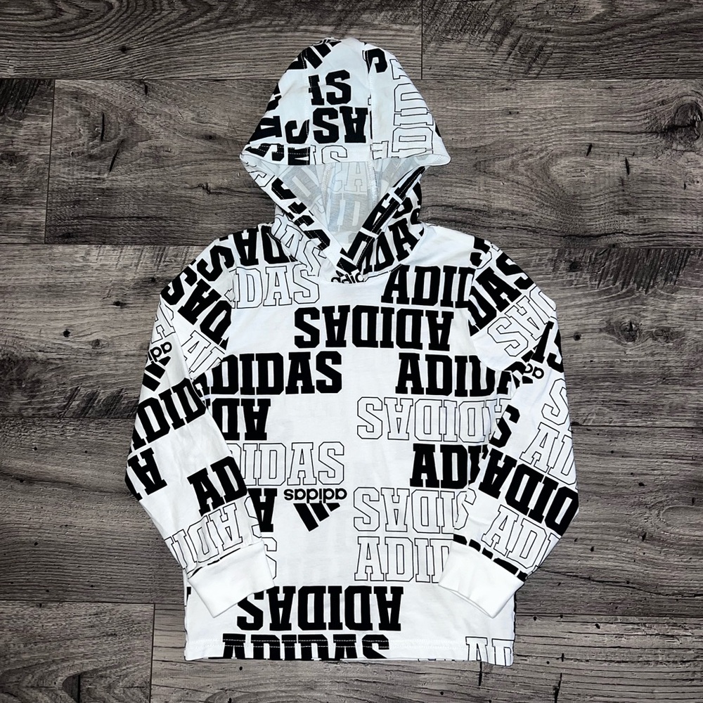 Boys Adidas Long Sleeve Hooded T-Shirt